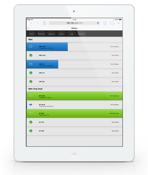 DNC Max 7 Web Client on iPad Tablet