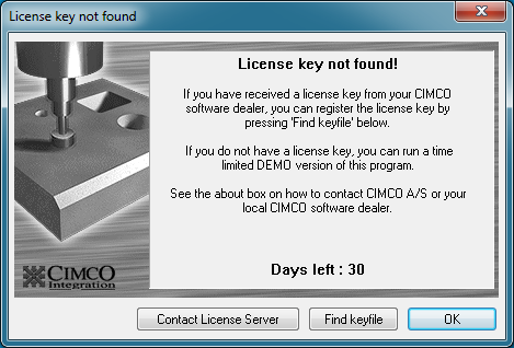CIMCO Demo Mode Screen