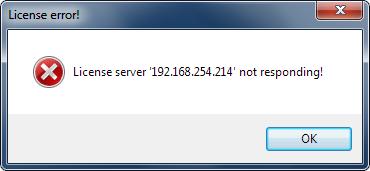 CIMCO License Server Not Responding Error Message