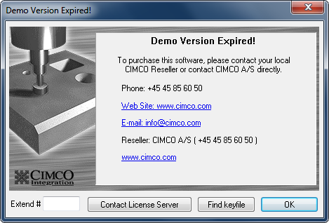 License Expiration Screen CIMCO Products