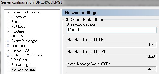Bind the DNC Max Server to the Private IP Address
