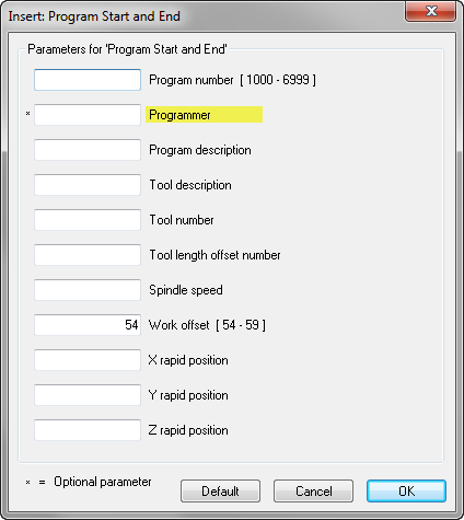 The $11 Programmer is the second input in the dialog.