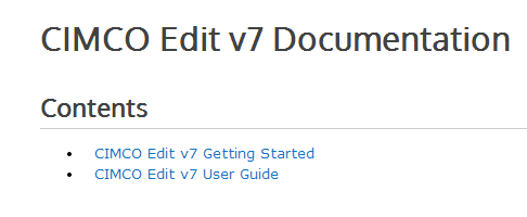 CIMCO Edit v7 Documentation Guide