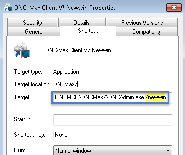 Add /newwin to launch second DNC Max Client