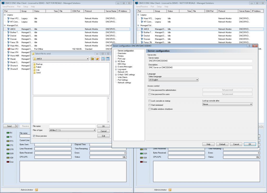 Two DNC Max Clients Open