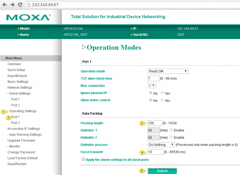 Moxa Nport Settings for DNC Max Managed Solutions